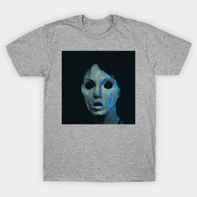 SMOOTH Glitch Art Scary Portrait T-Shirt by raspberry-tea